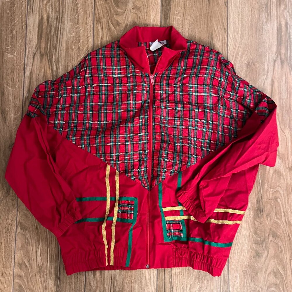Southern Stitches and More Vintage Plaid Christmas Zip-Up Jacket